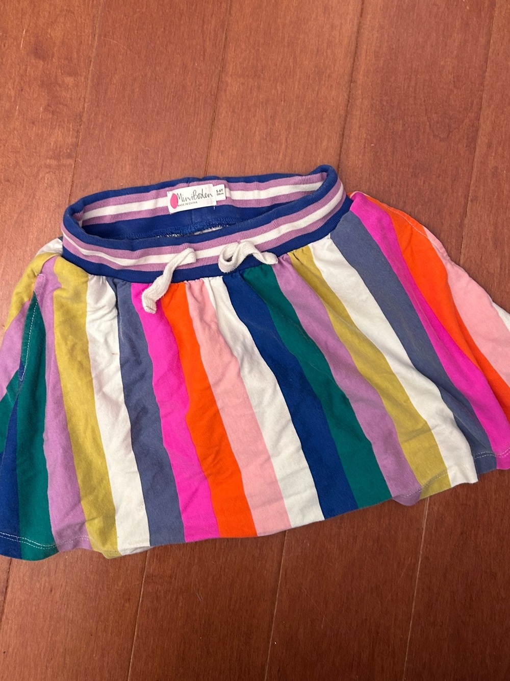 Multi-Color Striped Kids Skirt with Drawstring Waist